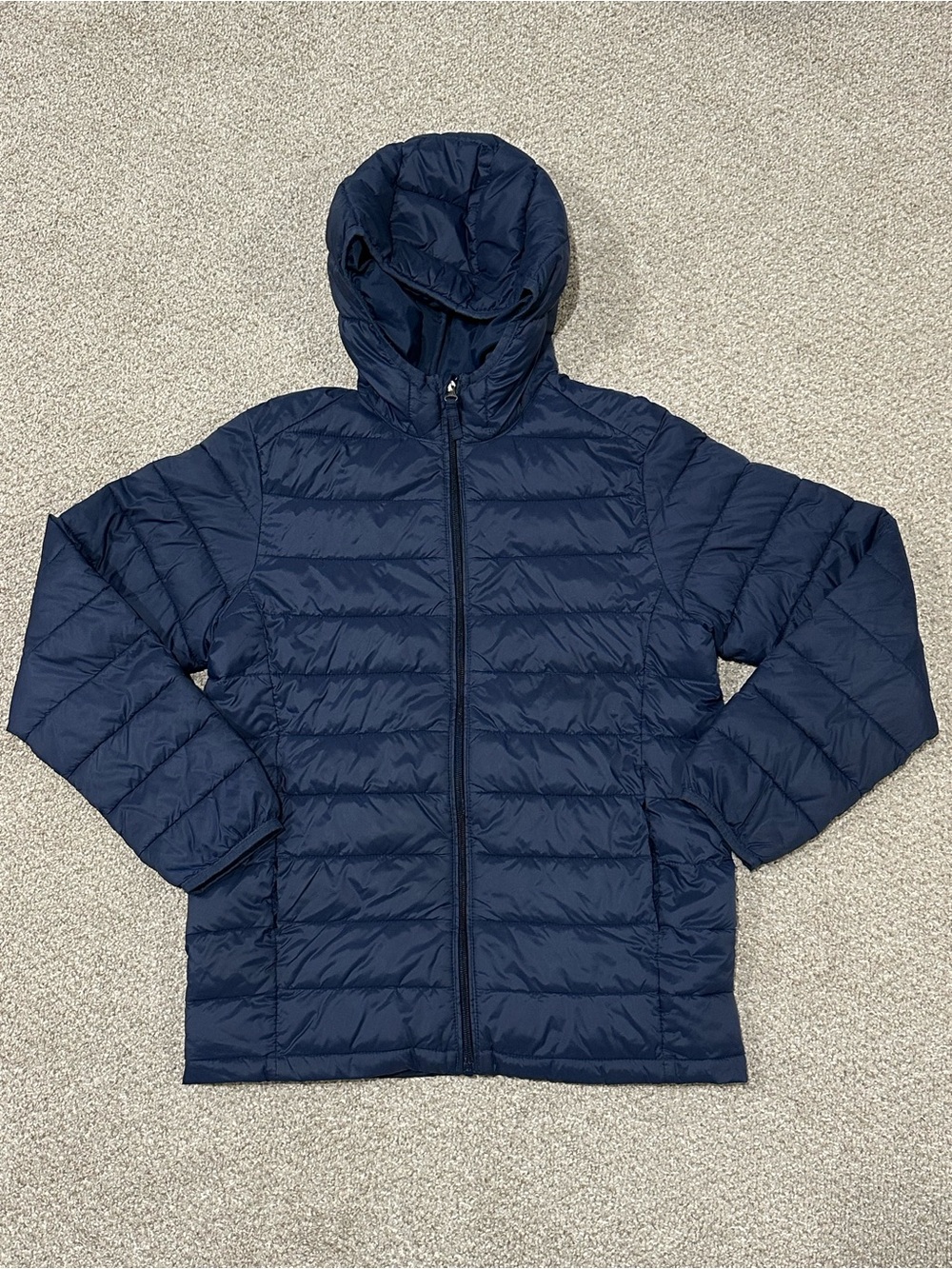 Amazon Essentials Boys Navy Lightweight Hooded Puffer Jacket XXL 11-12